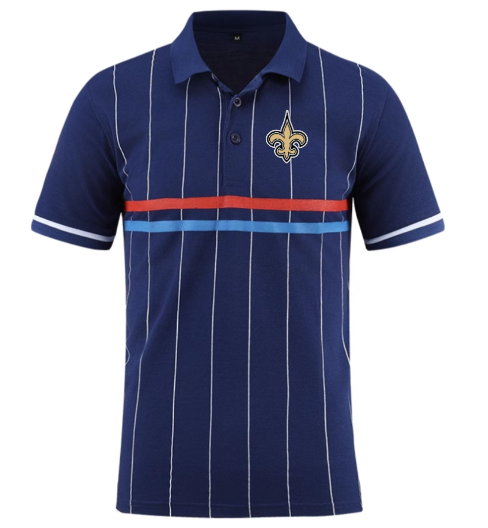 New Orleans Saints blue Men 2025 NFL polo T shirt